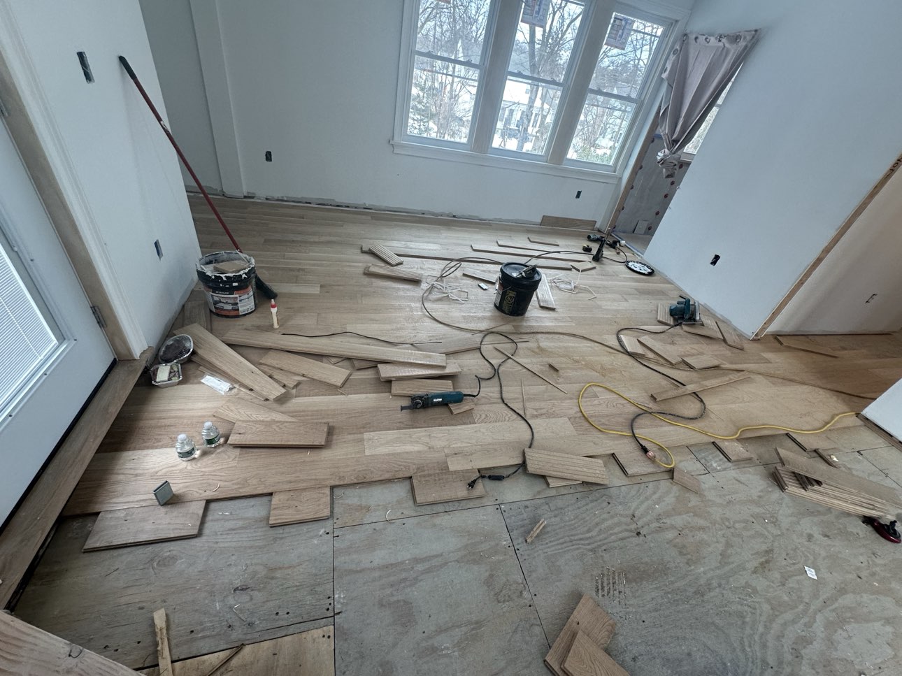 Interior construction project in progress