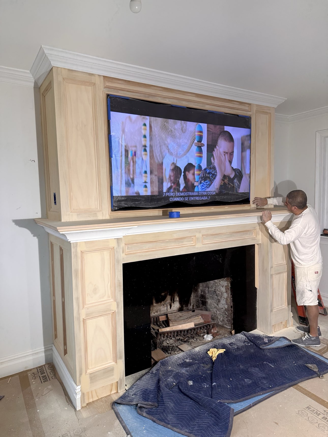 Fireplace renovation preparation